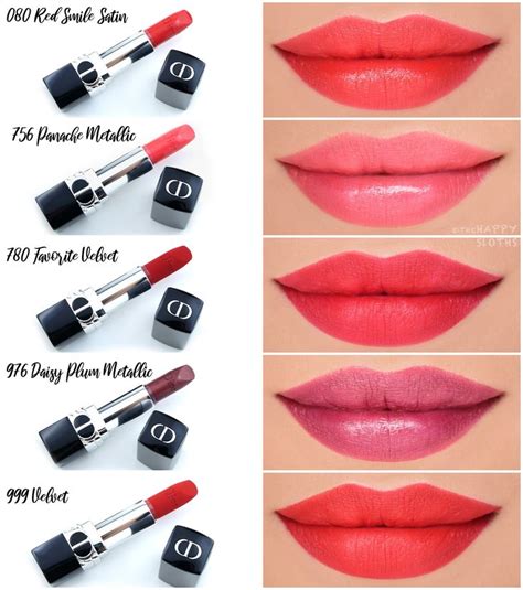 dior rouge matte swatches|Dior lipstick color chart.